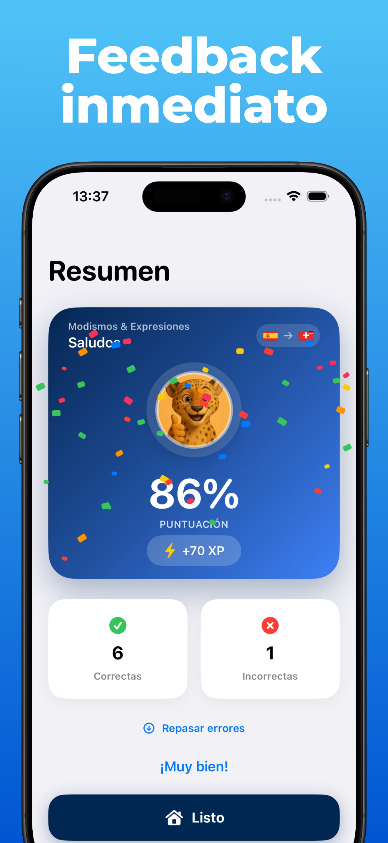 App LanguageFast – progreso y estadísticas