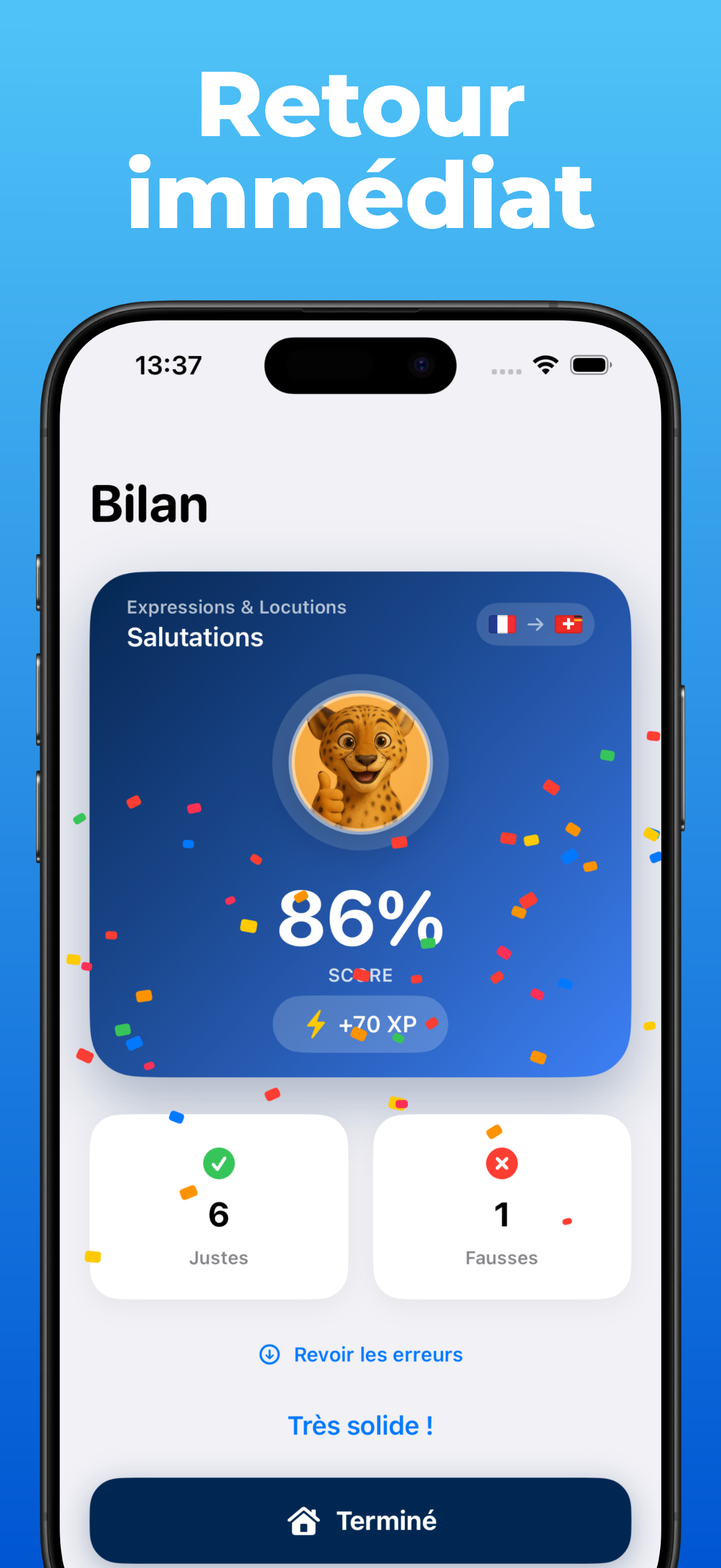 App LanguageFast – progression et statistiques