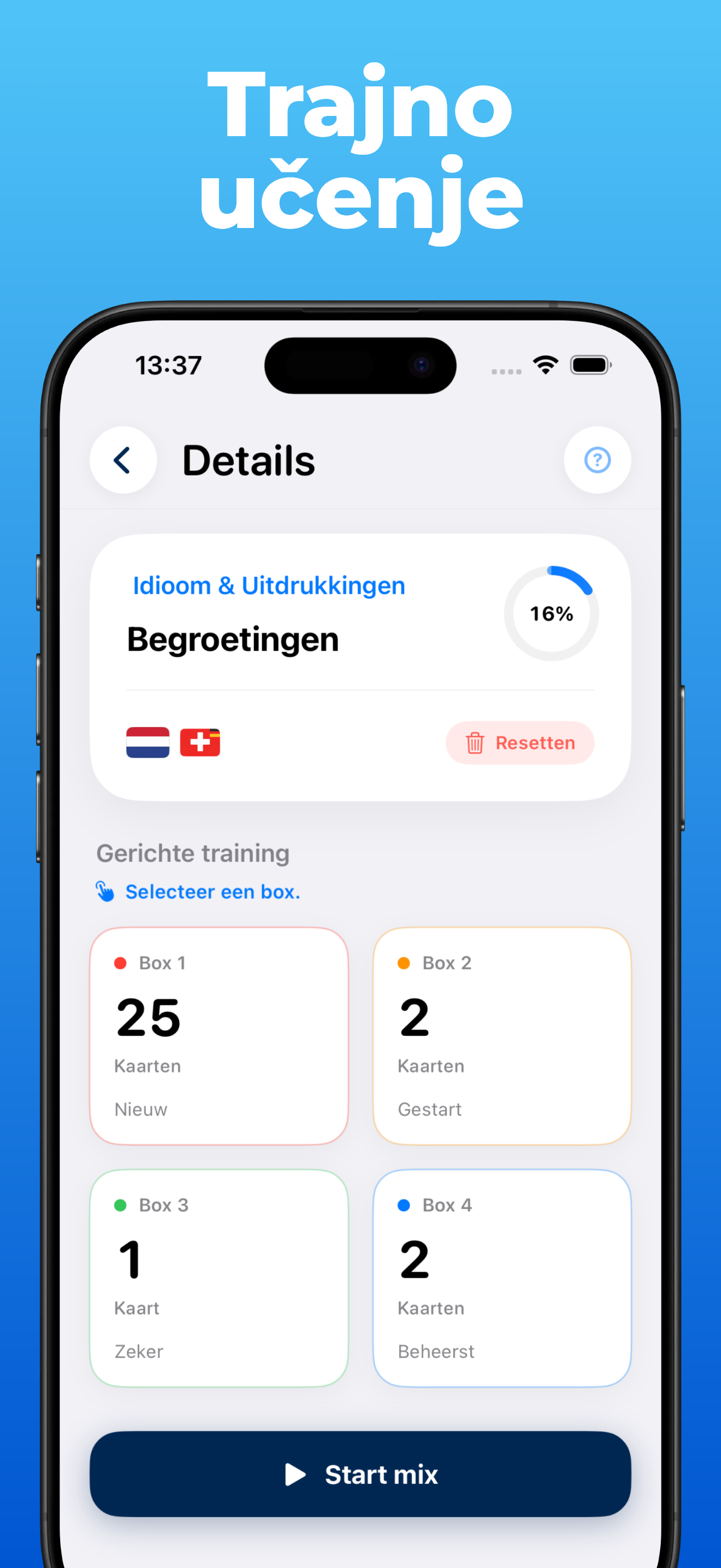 LanguageFast aplikacija – kviz i Leitnerov sustav učenja
