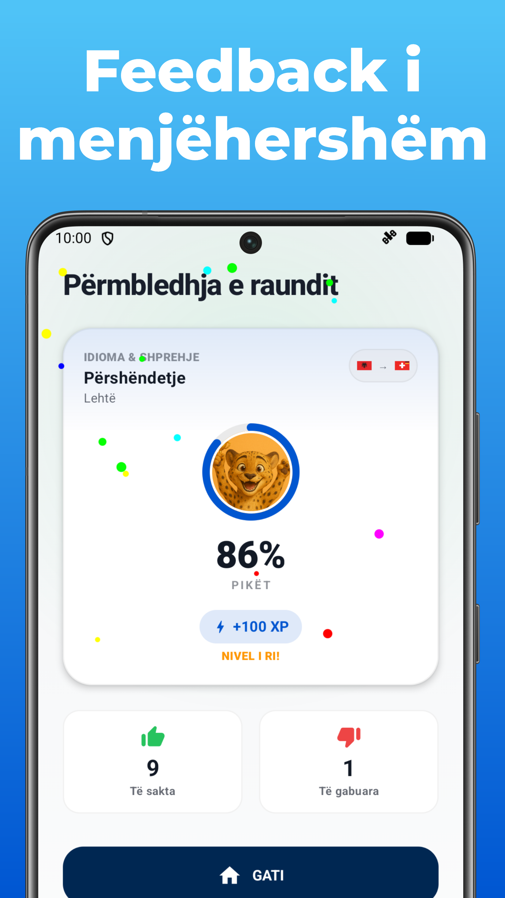 Aplikacioni LanguageFast – progresi dhe statistikat