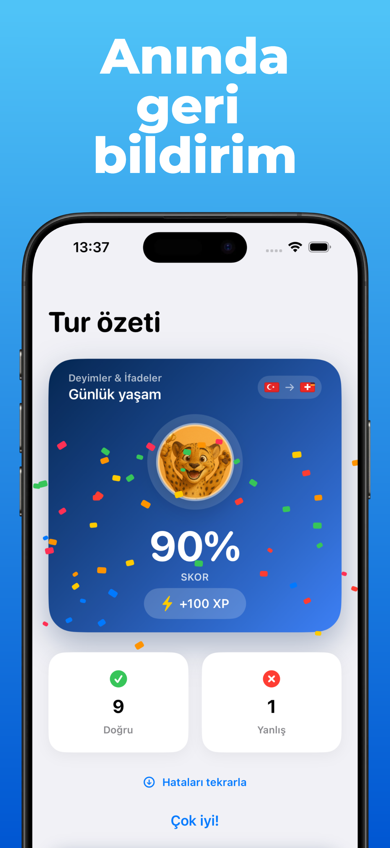 LanguageFast uygulaması – ilerleme ve istatistikler